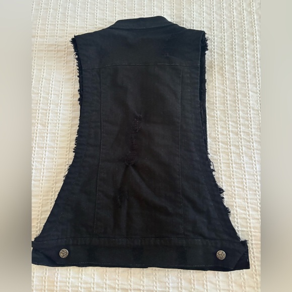 Citizens Of Humanity Black Denim Opensided Vest XS - Picture 2 of 6